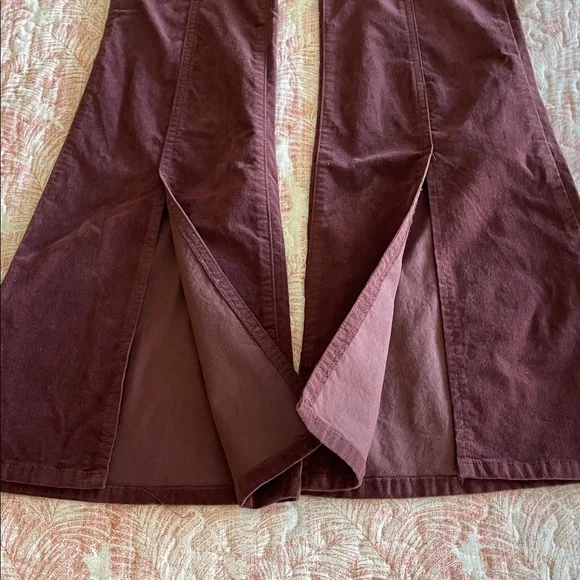 Forever 21 High-Rise Maroon Velvety Pants - Picture 6 of 8
